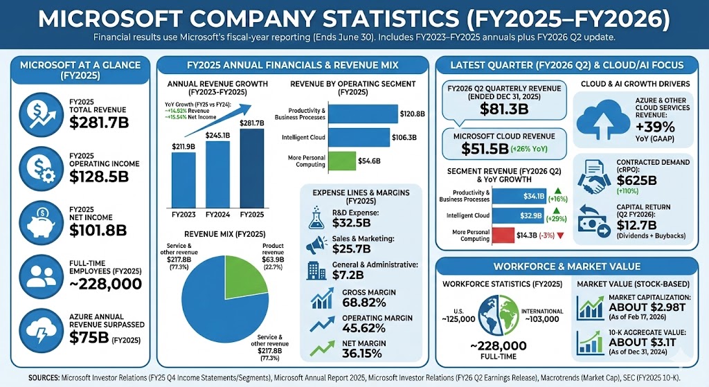 Microsoft company statistics