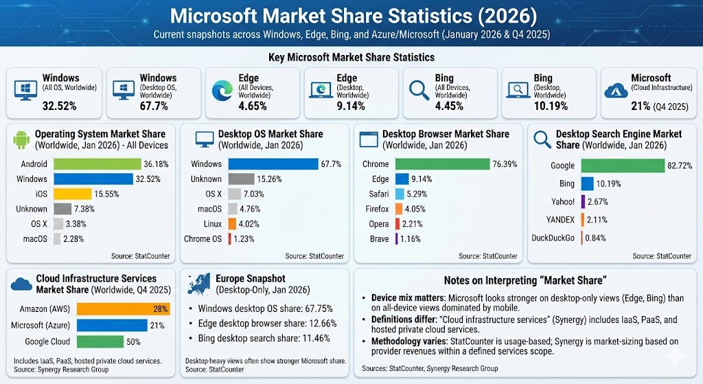 Microsoft market share statistics