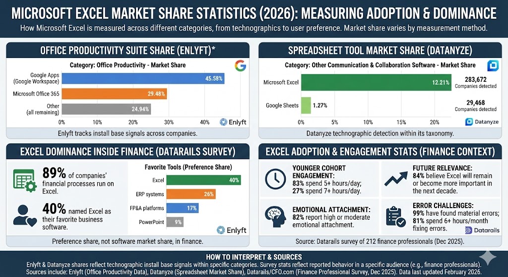 microsoft excel market share statistics